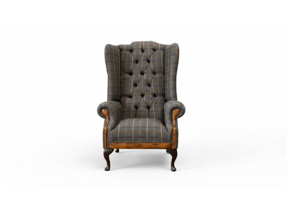 Chesterfield Sillón Sofá Tapizado de 1 Plaza Textil Butaca Tapizada