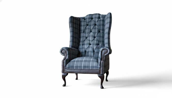 Sillón Chesterfield con orejas Sillón Sofá de 1 plaza Sofá Textil Sillones Tela