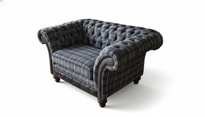 Chesterfield sillón sofá de 1 plaza tela tela sofás tapizados de tela nuevos
