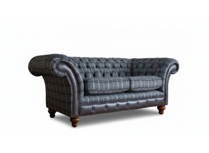 Diseño Chesterfield Textil Lujo 2 plazas Sofá tapizado de tela nuevo