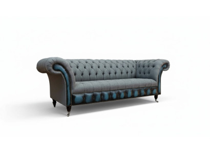 Sofá Chesterfield tapizado Sofás de diseñador Sofá conjunto de tres plazas Gris