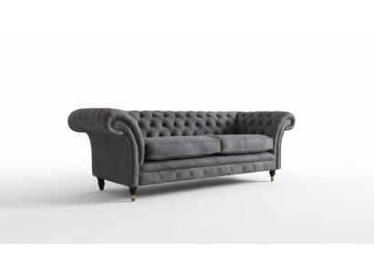 Diseño de sofá tapizado de 3 plazas de lujo clásico Chesterfield textiles