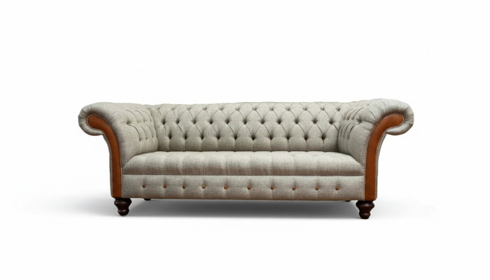 Sofá Chesterfield Diseño de Tapicería Sofá de Lujo Clásico Sofá de 3 Plazas