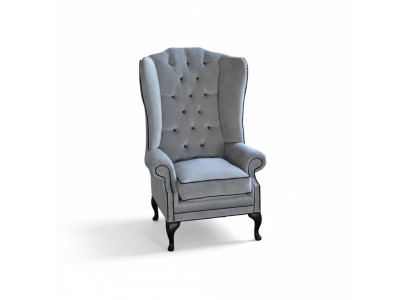 Sillón orejero Chesterfield 1 plaza sillón textil cojín sofá nuevo.