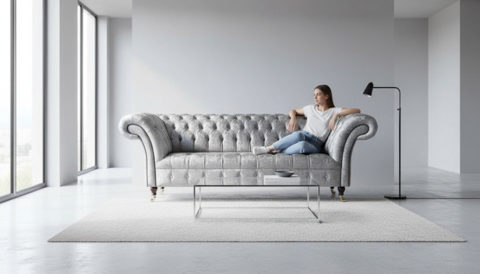 Diseño de sofá Chesterfield de 3 plazas Sofá tapizado Sofás de salón Big XXL