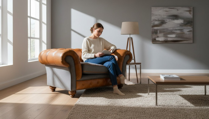 Chesterfield Sillón Diseño Sofá Tapizado Sofás 1 Plaza Textil Nuevo