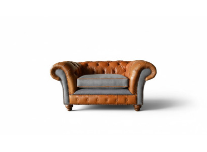 Chesterfield Sillón Diseño Sofá Tapizado Sofás 1 Plaza Textil Nuevo