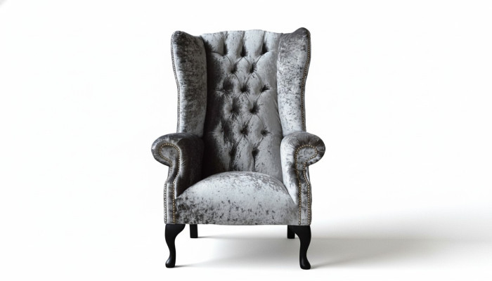 Sillón Chesterfield Sillón Sofá 1 Plaza Gris Tela Textil Nuevo