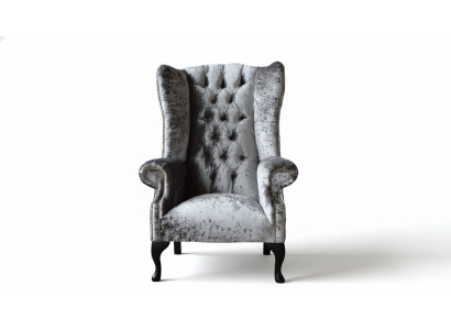 Sillón Chesterfield Sillón Sofá 1 Plaza Gris Tela Textil Nuevo