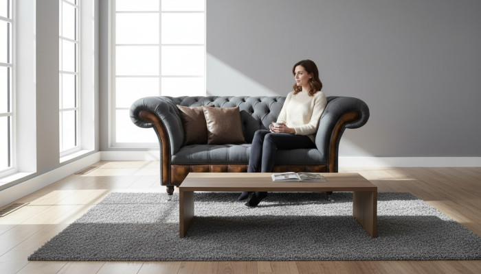 Diseño Chesterfield tela sofá sillón 1.5 plazas sofás tapizados Lounge
