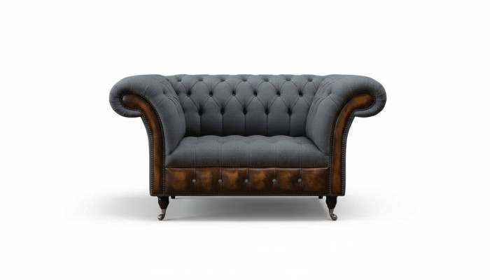 Diseño Chesterfield tela sofá sillón 1.5 plazas sofás tapizados Lounge