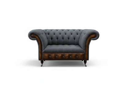 Diseño Chesterfield tela sofá sillón 1.5 plazas sofás tapizados Lounge
