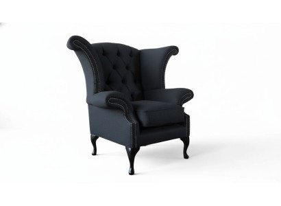 Chesterfield Textil Sofá tapizado Diseño Sofá Sillón 1 asiento Sillón con orejas