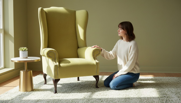 Sillón de tela de tela Sillón de orejas Muebles Nuevos Sala de estar Moderno Diseño de lujo