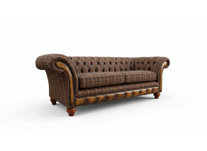 Chesterfield 3 plazas sofá tapizado textil sala de estar sofá nuevo