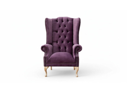Sillón tipo orejero de diseñador, textil, 1 asiento, sofás, cojín Chesterfield, asiento.