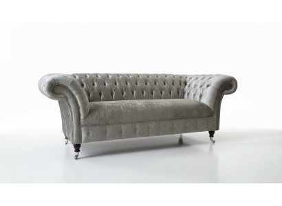 Sofá Chesterfield de diseño, sofá de 2 plazas, tapizado en gris, sofás nuevos.