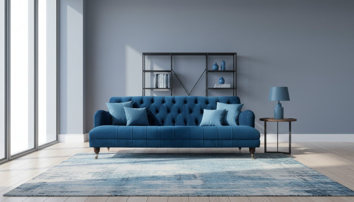 Chesterfield Diseño de lujo Sofá de tela de sofá de asiento Chesterfield tejido de lujo Nuevo