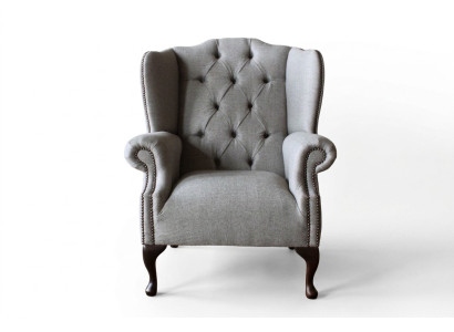 Lujo acolchado Clásico Sillón Chesterfield Orejero Butaca Individual Nuevo
