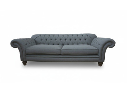 Sofá de lujo en tela Chesterfield Sofás Tapizados de 3 plazas Gris Diseño