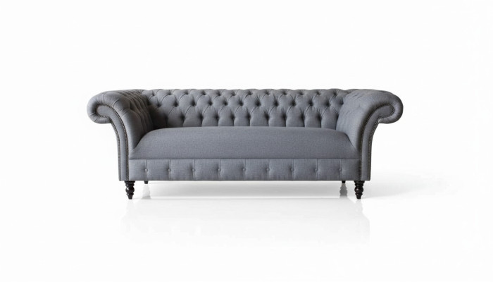 Sofá Chesterfield de 3 plazas Sofá tapizado de tela de lujo Sofás 