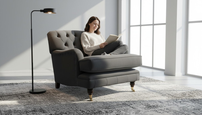 Chesterfield Sillón Sofá Tapizado 1 Plaza Diseño Sofás Textil Nuevo