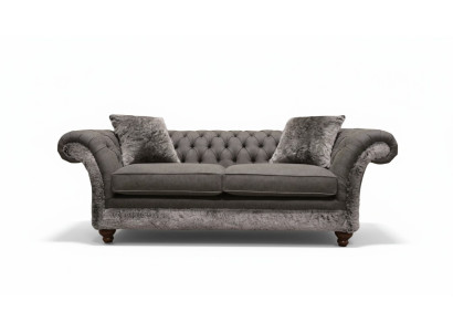 Sofá Chesterfield de 3 plazas, sofá tapizado clásico de tela.