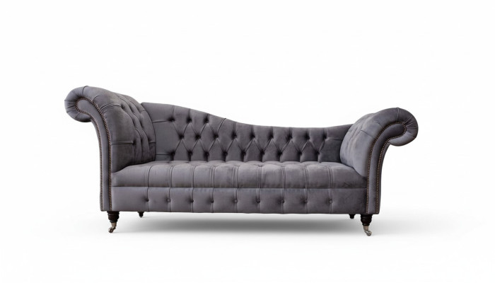 Chesterfield sofá de diseño de 3 plazas tapizado de tela de lujo