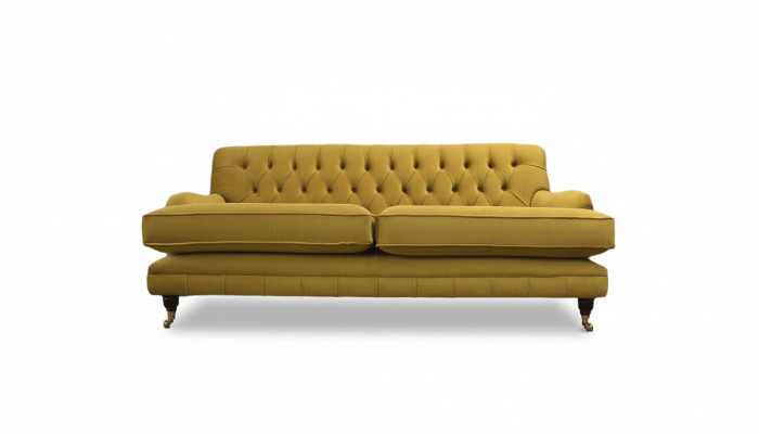 Sofá de 3 plazas amarillo Sofá tapizado Sala de estar Diseño elegante Clásico