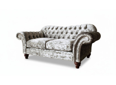 Sofá tapizado Chesterfield de tela, sofá de 2 plazas, diseño de sofá de tela de lujo.