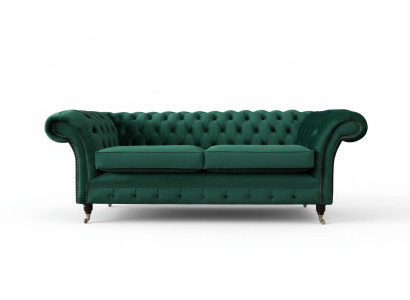 Chesterfield Sofá de tela de estilo moderno de 3 plazas.