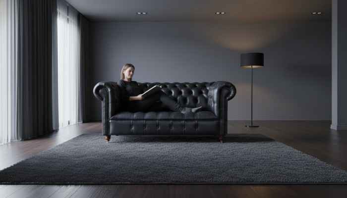 Clásico Diseño Chesterfield Sofá de lujo Conjunto de asientos de sofá de cuero Nuevo