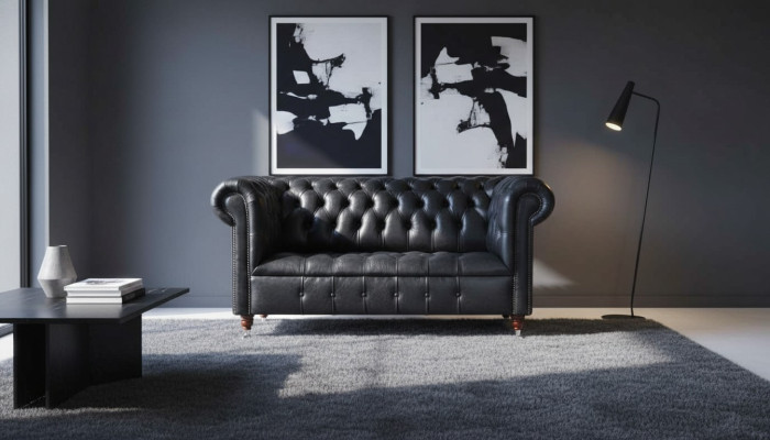 Clásico Diseño Chesterfield Sofá de lujo Conjunto de asientos de sofá de cuero Nuevo