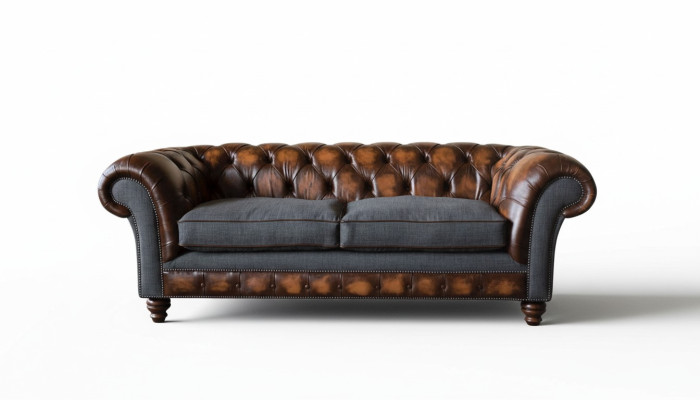 Diseño Chesterfield sofá de lujo asiento de sofá en cuero sala de estar nuevo