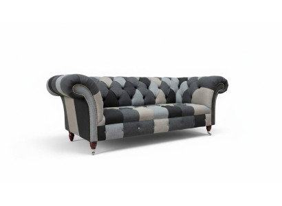 Sofá moderno de 3 plazas Chesterfield estilo luxuoso para salón.