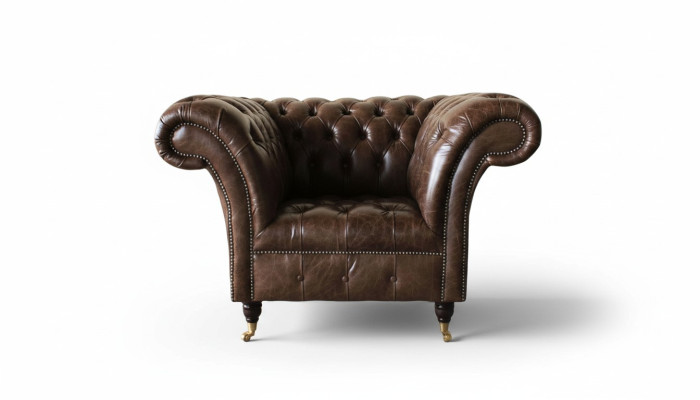 Sillón Chesterfield diseño clásico sala de estar tapizado individual estilo muebles