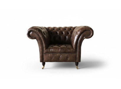 Sillón Chesterfield diseño clásico sala de estar tapizado individual estilo muebles