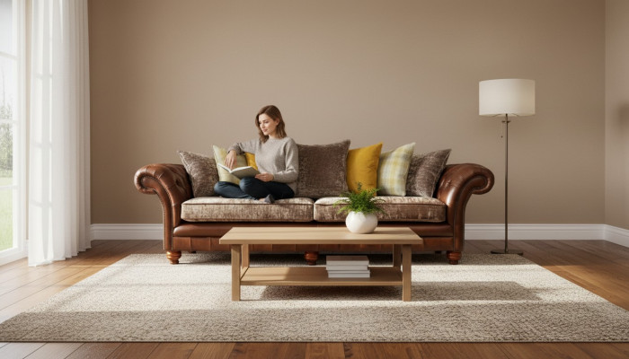 Sofá Couch de 3 plazas diseño sofa tapizado textil clásico tres plazas nuevo.