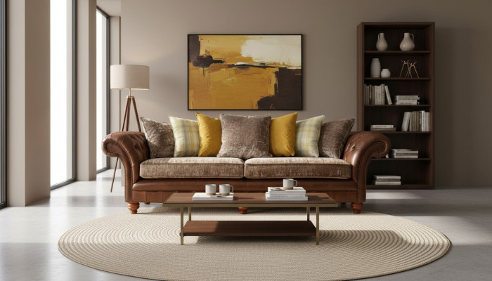 Sofá Couch de 3 plazas diseño sofa tapizado textil clásico tres plazas nuevo.