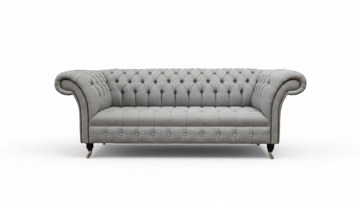 Chesterfield sofá 3 plazas gris diseño sofás tapizados sofas.