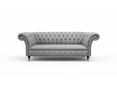 Chesterfield sofá 3 plazas gris diseño sofás tapizados sofas.