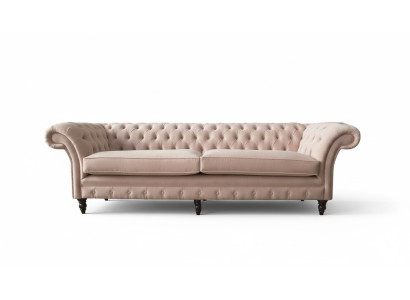 Sofá de diseño moderno Chesterfield de 4 plazas en rosa, muebles tapizados en tela Sofas Textil