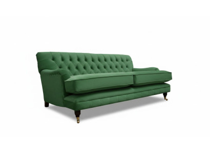 Sofá Chesterfield de 3 plazas de tela, sofá tapizado de tela de tres plazas.