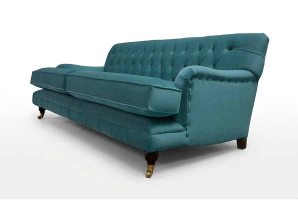 Sofá de 3 plazas de tela, diseño de sofá tapizado moderno Chesterfield 1