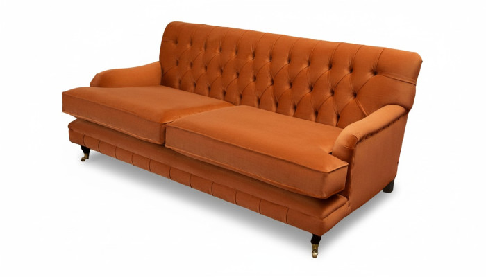 Sofá de tres plazas, 3 asientos, tela Chesterfield, diseño moderno, sofá de salón
