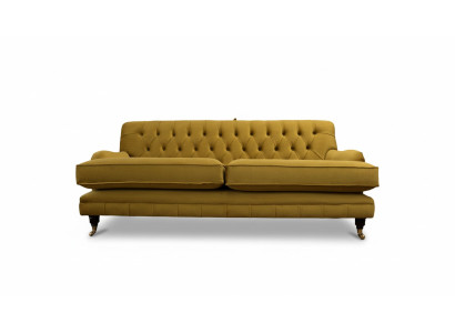 Sofá Chesterfield de 3 plazas tapizado en tela de tela. Sofás elegantes.