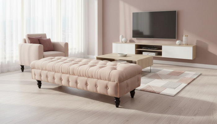 Taburete de pie Taburete Tapizado Puf Banqueta Otomana Chesterfield