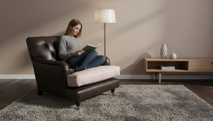 Sofá de diseño Sillón Lounge Relax Marrón Tapicería de lujo Chesterfield Nuevo