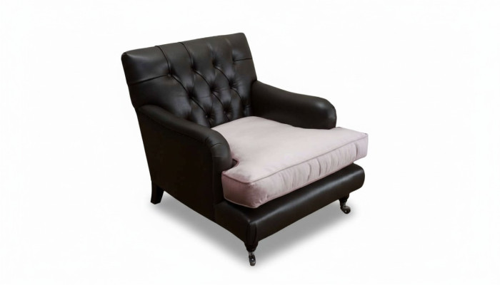 Sofá de diseño Sillón Lounge Relax Marrón Tapicería de lujo Chesterfield Nuevo