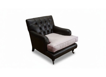 Sofá de diseño Sillón Lounge Relax Marrón Tapicería de lujo Chesterfield Nuevo